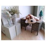 2 file cabinets, Vintage Desk 50"×...