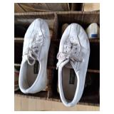 shoe shelf with shoes (mostly 8&9),...