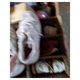 shoe shelf with shoes (mostly 8&9),...
