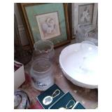 Many crystal vases, Wall art, many ...