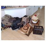 Huge Lot of Luggage, and Wicker Bas...