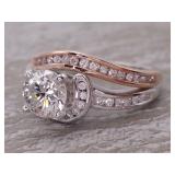 Stunning 1.39 Carat Diamond Swirl Ring in Two-Toned 14k Gold