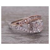 Stunning 1.39 Carat Diamond Swirl Ring in Two-Toned 14k Gold