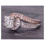 Stunning 1.39 Carat Diamond Swirl Ring in Two-Toned 14k Gold