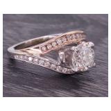 Stunning 1.39 Carat Diamond Swirl Ring in Two-Toned 14k Gold