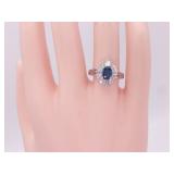Amazing Ocean Blue Sapphire and Diamond Ring in Platinum