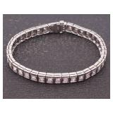 Gorgeous 2.4 Carat Art Deco Styled Diamond Tennis Bracelet in 14k Gold