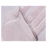 Gorgeous 2.4 Carat Art Deco Styled Diamond Tennis Bracelet in 14k Gold