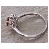 Fancy Orange GIA Certified Diamond with White Floral Halo in 14k Gold