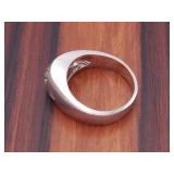 Gorgeous 1.30 Carat Diamond Ring With Side Baguettes in 14k Satin Gold