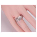 Gorgeous 1.30 Carat Diamond Ring With Side Baguettes in 14k Satin Gold