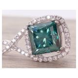 New! Rare! 2.30 Carat Sea Green Natural Diamond Infinity Halo Pendant in 14k Gold