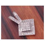 Layered 2.50 Carat Invisible Set Princess Cut Diamond Pendant in 18k Gold