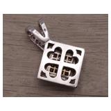 Layered 2.50 Carat Invisible Set Princess Cut Diamond Pendant in 18k Gold