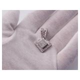 Layered 2.50 Carat Invisible Set Princess Cut Diamond Pendant in 18k Gold