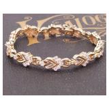 Fancy 2.65 Carat Diamond Link Bracelet in 14k Gold