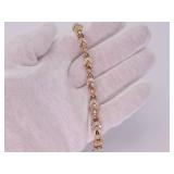 Fancy 2.65 Carat Diamond Link Bracelet in 14k Gold