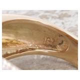 Custom Crossover Pave Set Diamond Swirl Ring in Two-Toned 14k Gold