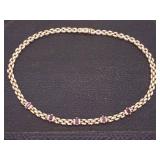 *Custom 1.75 Carat Ruby and Diamond Necklace With Triple Layered 14k Gold Chain