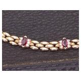 *Custom 1.75 Carat Ruby and Diamond Necklace With Triple Layered 14k Gold Chain
