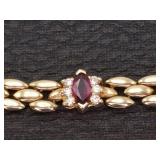 *Custom 1.75 Carat Ruby and Diamond Necklace With Triple Layered 14k Gold Chain