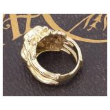 "Frederica" 3.60 Carat Green Tourmaline Ring With Roman Flair in 18k Gold