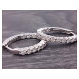 Stunning 1.10 Carat Inside Out Diamond Oval Hoops in 14k Gold