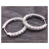 Stunning 1.10 Carat Inside Out Diamond Oval Hoops in 14k Gold
