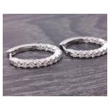 Stunning 1.10 Carat Inside Out Diamond Oval Hoops in 14k Gold