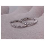 Stunning 1.10 Carat Inside Out Diamond Oval Hoops in 14k Gold