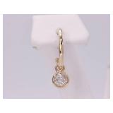 Lovely 1/2 Carat Diamond Solitaire Dangle Hoop Earrings in 14k Gold