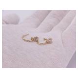 Lovely 1/2 Carat Diamond Solitaire Dangle Hoop Earrings in 14k Gold