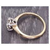 "Jabel" Old European Cut Diamond Solitaire Ring in 14k Gold
