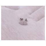 Bright .70 Diamond Heart Custer Earrings in 14k Gold