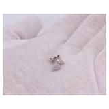 Bright .70 Diamond Heart Custer Earrings in 14k Gold