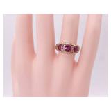Antique 1.30 Carat Raspberry Tourmaline Ring in Scrolling 14k Gold