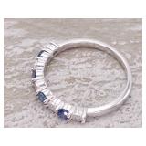 Bluebell Blue Sapphire and Diamond Band / Ring in 14k Gold