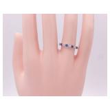 Bluebell Blue Sapphire and Diamond Band / Ring in 14k Gold