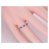 Bluebell Blue Sapphire and Diamond Band / Ring in 14k Gold