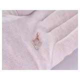 Double Dangle Diamond Cluster Pendant in 14k Rose Gold