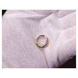 Round Natural Opal and Diamond Pendant in 14k Gold