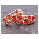 1.10 Carat Orange Mandarin Garnet Hinged Huggie Earrings in 14k Gold