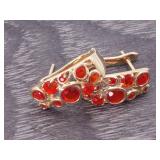 1.10 Carat Orange Mandarin Garnet Hinged Huggie Earrings in 14k Gold