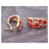 1.10 Carat Orange Mandarin Garnet Hinged Huggie Earrings in 14k Gold