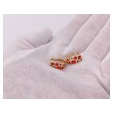 1.10 Carat Orange Mandarin Garnet Hinged Huggie Earrings in 14k Gold