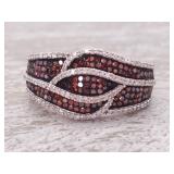 *5.0 Carat Dark Orange and White Diamond Estate Ring in Rose Gold