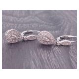 1/2 Carat Diamond Teardrop Dangle Earrings in White Gold