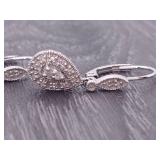 1/2 Carat Diamond Teardrop Dangle Earrings in White Gold
