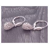 1/2 Carat Diamond Teardrop Dangle Earrings in White Gold