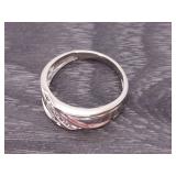 Single Wave Diamond Band / Ring in White Gold